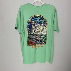 Sullen Art Co Mens T Shirt Light Green Tattoo Pin Up Girl Graphic Tee Medium